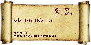 Káldi Dóra névjegykártya