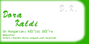 dora kaldi business card